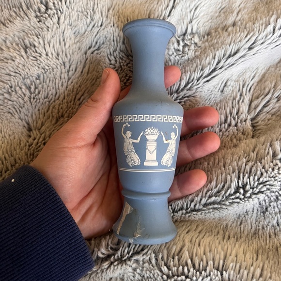Other - Classic Matte Blue Wedgwood-Style Jasperware Vase Ancient Greek Design